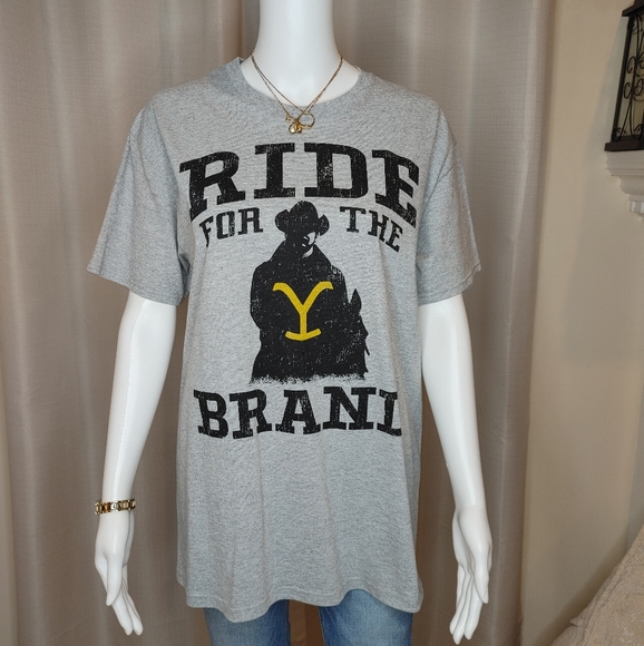 Changes YELLOWSTONE Short-Sleeve Ride for the Brand T-Shirt, Grey M - Picture 2 of 8